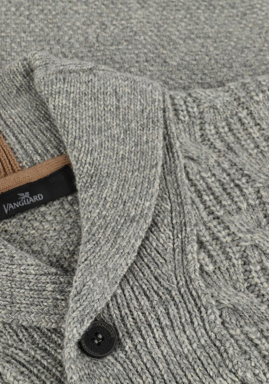 Beige VANGUARD Pullover HALF BUTTON COLLAR WOOL BLEND - large