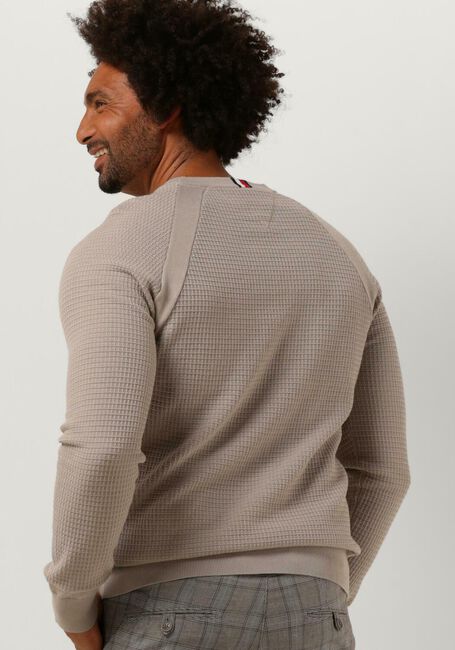 Beige TOMMY HILFIGER Pullover SPRING GRID STRUCTURED CREW NECK - large
