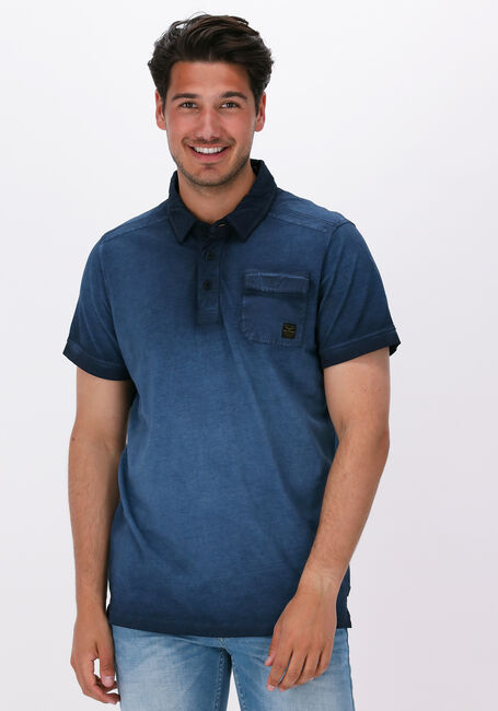 Dunkelblau PME LEGEND Polo-Shirt SHORT SLEEVE POLO LIGHT PIQUE COLD DYE - large