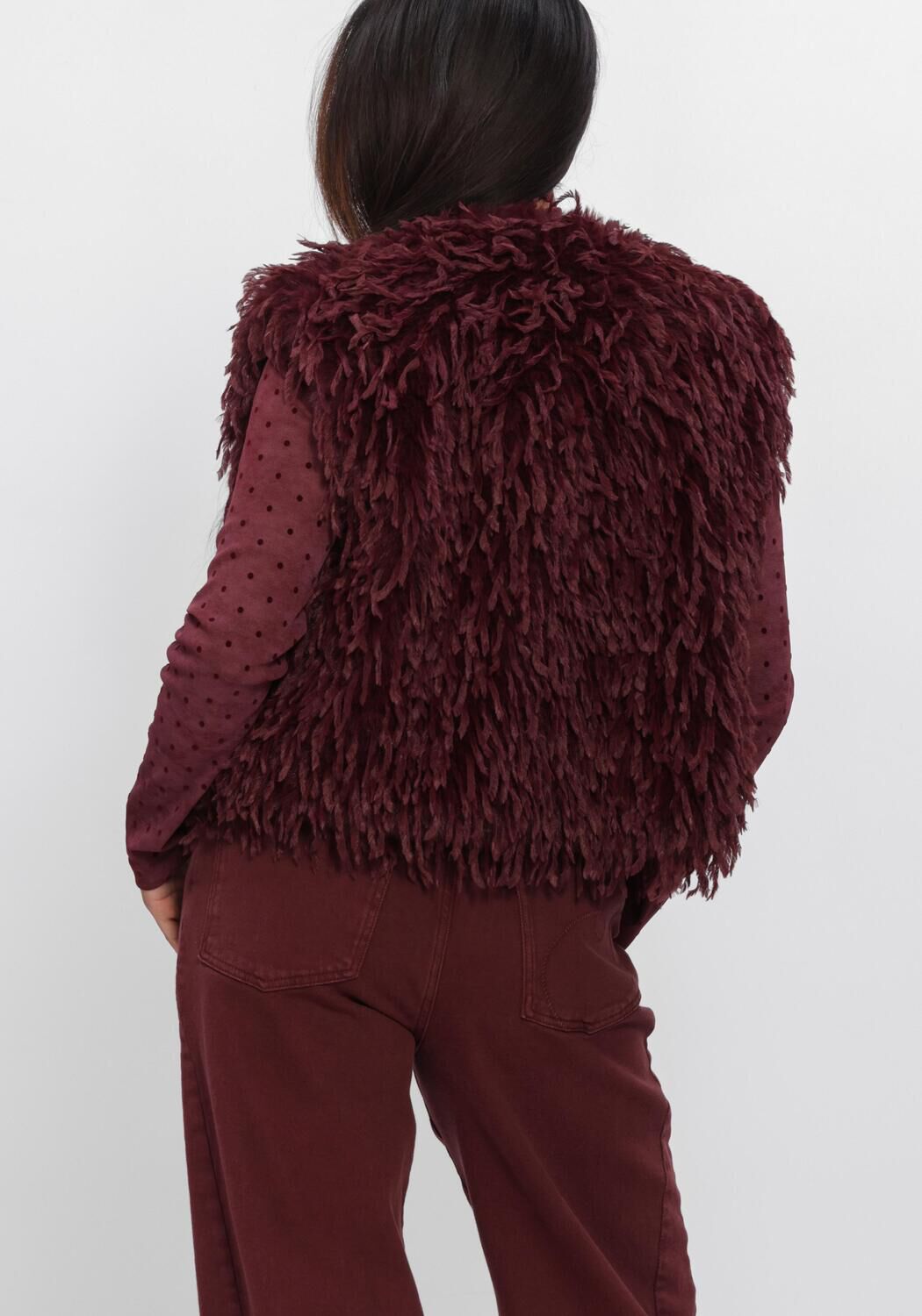 Bordeaux NUKUS Gilet MILA GILET FEATHER - large