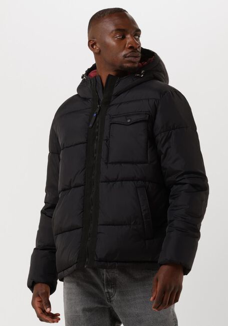 Schwarze SCOTCH & SODA Wattierte Jack HOODED PUFFER JACKET - large