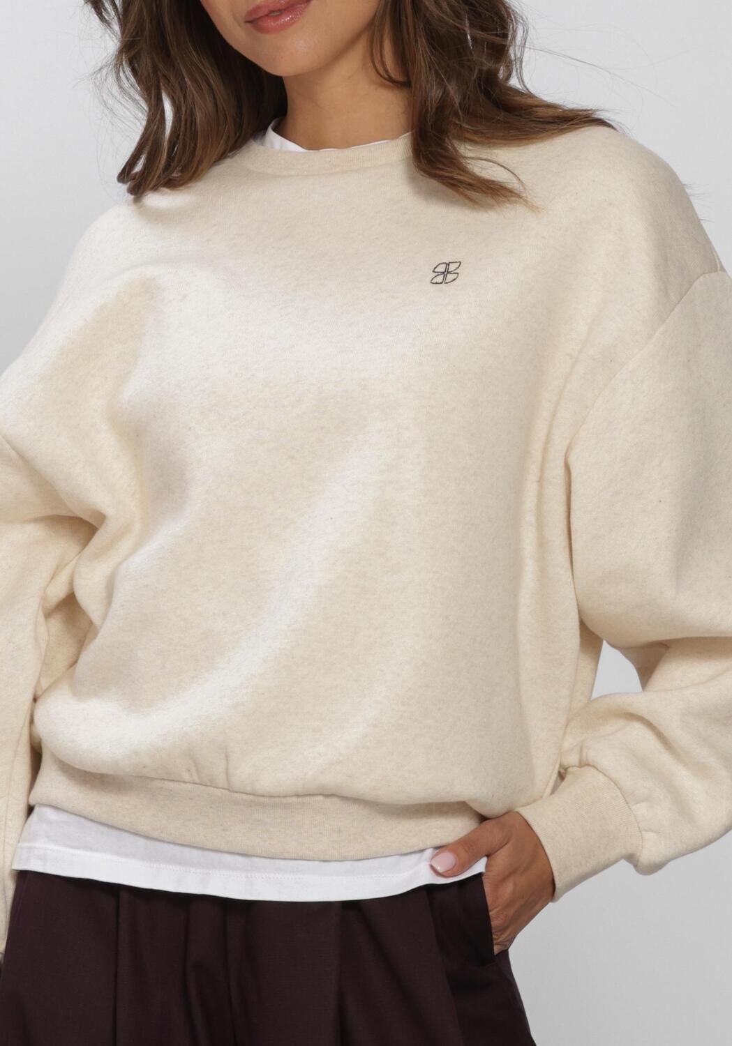 Beige BY-BAR Sweatshirt LILI LUCKY DANCE SWEATER - large