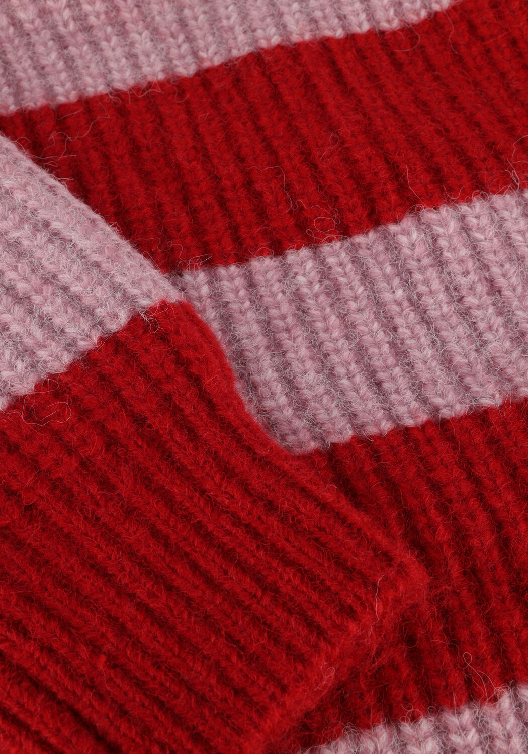 Rote COLOURFUL REBEL Pullover KINZA STRIPED KNITTED SWEATER - large