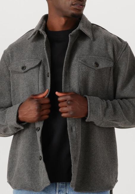 Graue SELECTED HOMME Overshirt SLHRLXPABLO WOOL BLEND OVERSHIRT - large