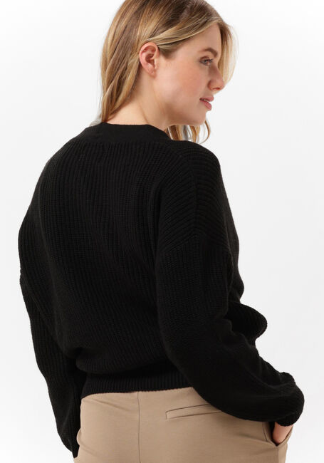 Schwarze SIMPLE Strickjacke ROSEY KNIT-ECO-COT-22-3 - large