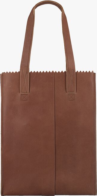 Cognacfarbene MYOMY Handtasche MY PAPER BAG LONG HANDLE ZIP - large