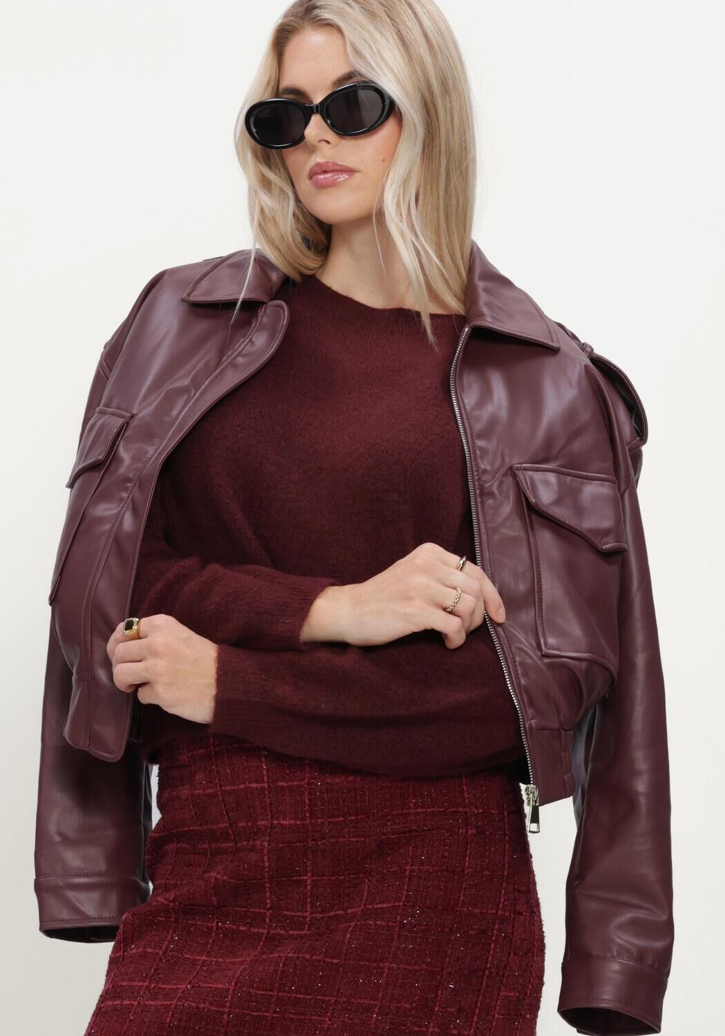 Bordeaux FREEBIRD Lederjack LARA - large