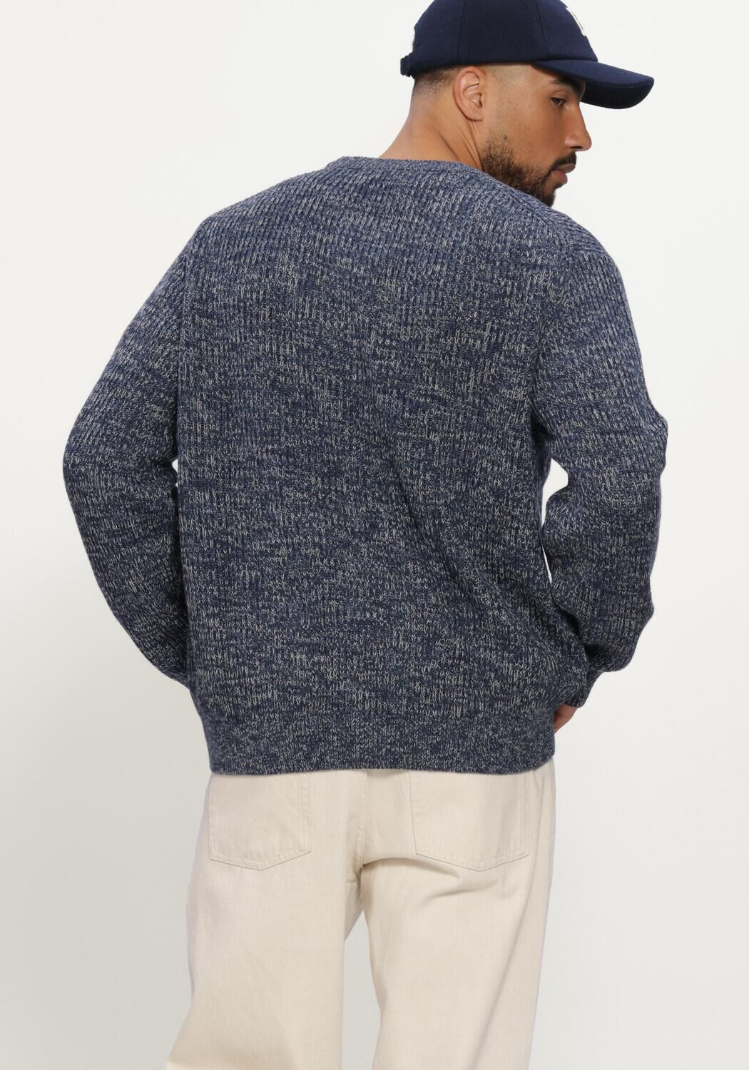 Blaue SELECTED MEN Pullover SLMTILUM LS KNIT CREW NECK - large