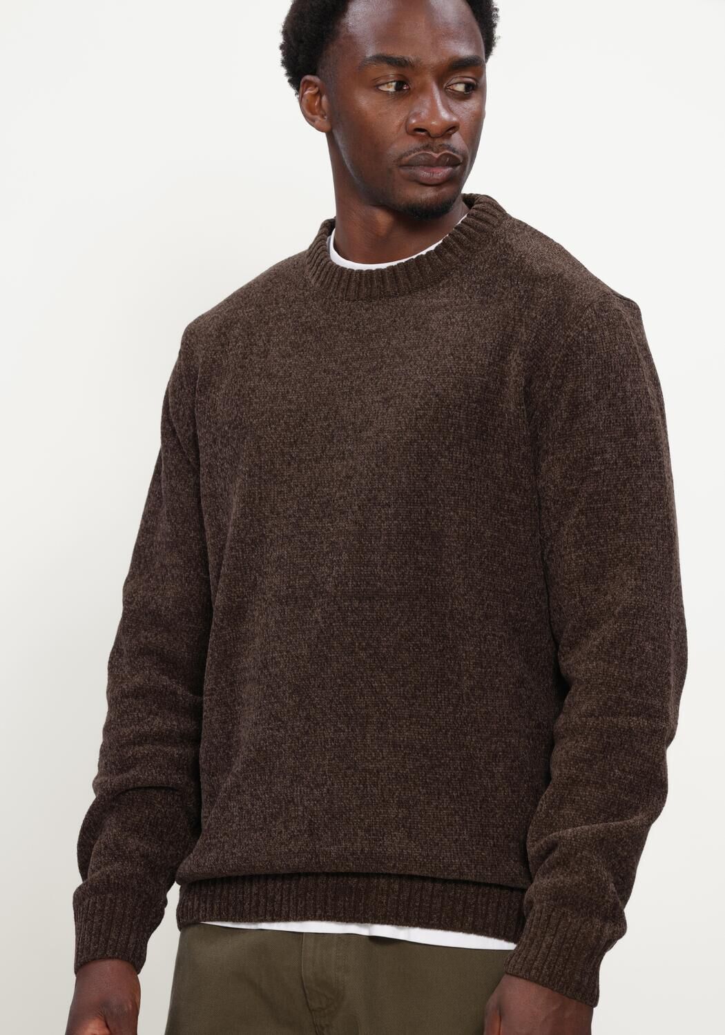 Braune ANERKJENDT Pullover AKSUNE CHENILLE KNIT - large