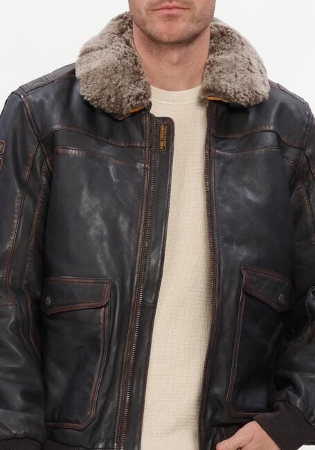 Braune PME LEGEND Lederjack SHORT JACKET SNOWPROP RUBBED & SHADED SHEEP - large