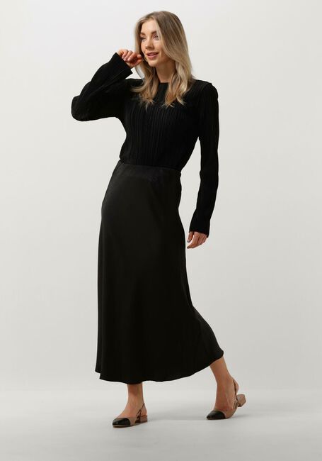 Schwarze NOTRE-V Midirock SATIN SKIRT - large