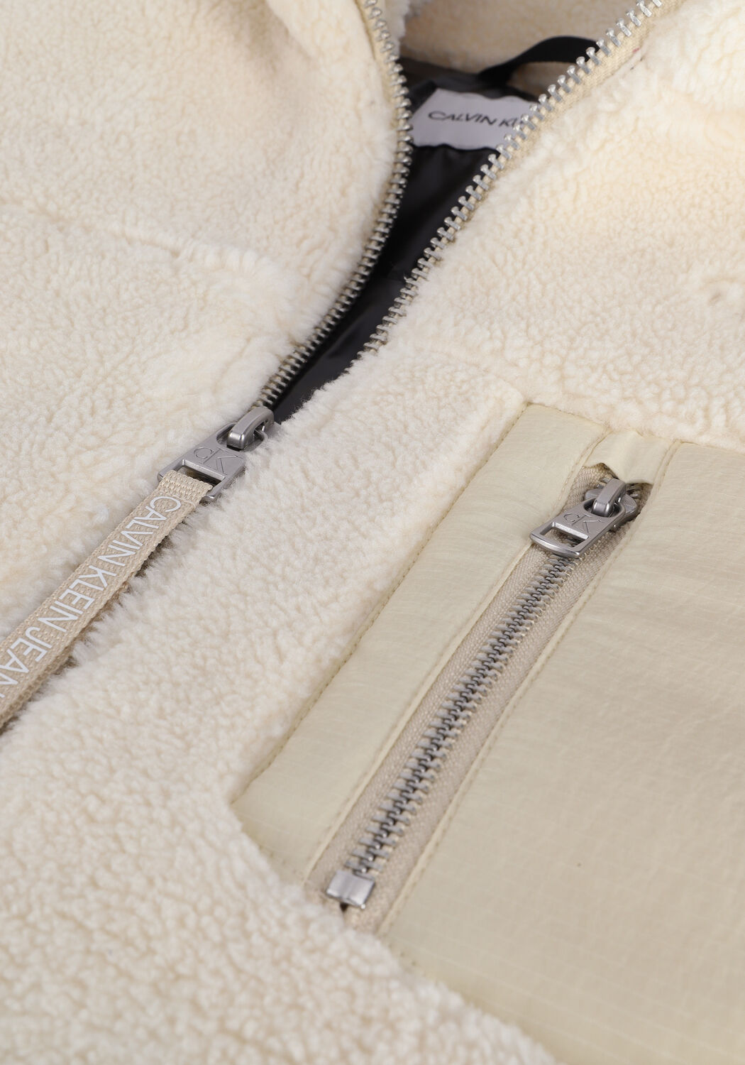Creme CALVIN KLEIN Teddy-Jacke BACK EMBROIDERY SHERPA JACKET - large