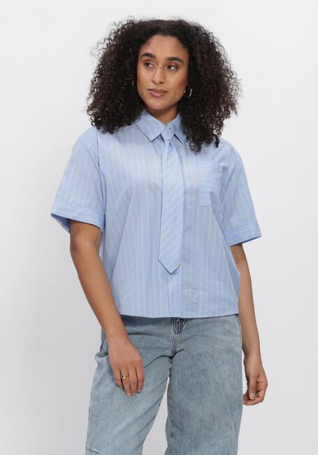 Blaue CO'COUTURE Blusen SIMOCC STRIPE SS TIE SHIRT - large