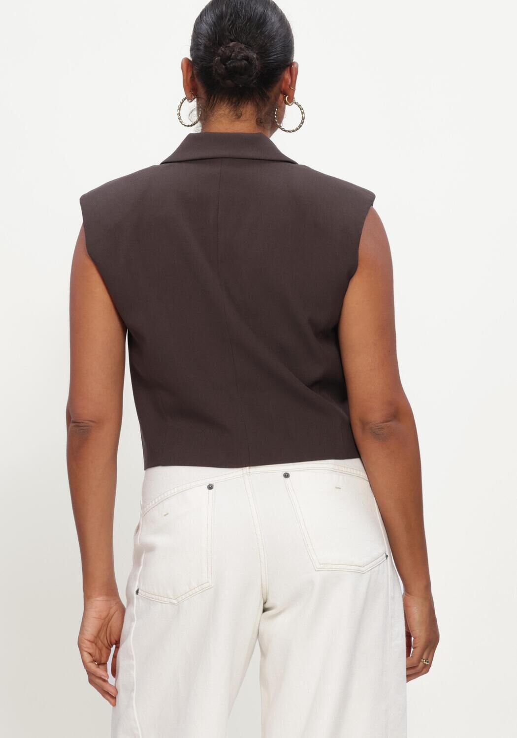Braune COPENHAGEN MUSE Gilet CMTAILOR-SHORT-WAISTCOAT - large