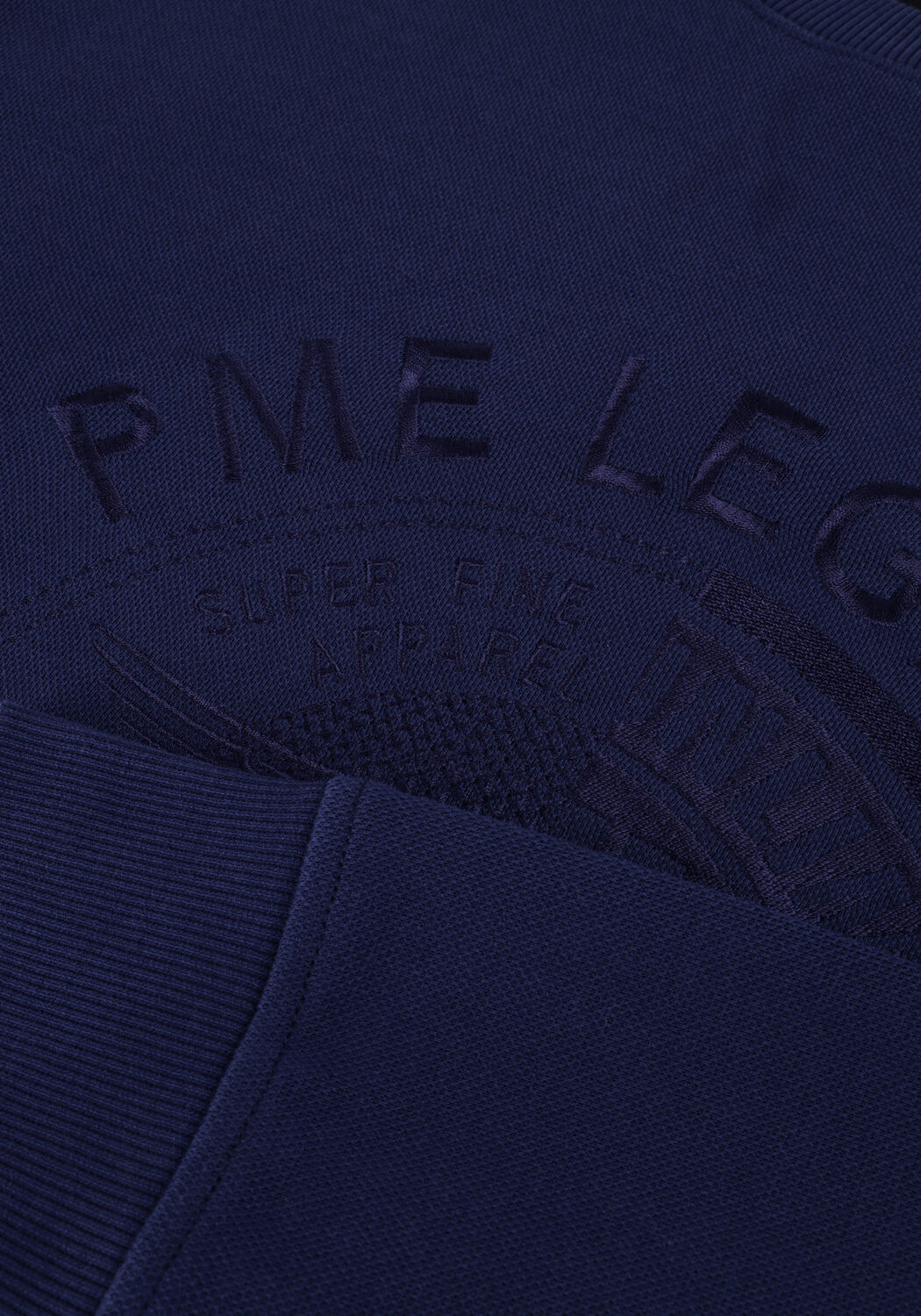 Dunkelblau PME LEGEND Pullover CREWNECK PIQUE DOUBLE FACE SWEAT - large