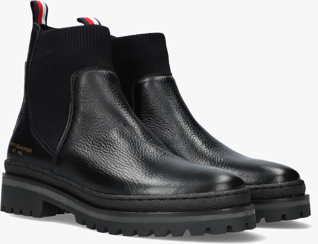 Schwarze TOMMY HILFIGER Chelsea Boots TH OUTDOOR KNIT FLAT - large