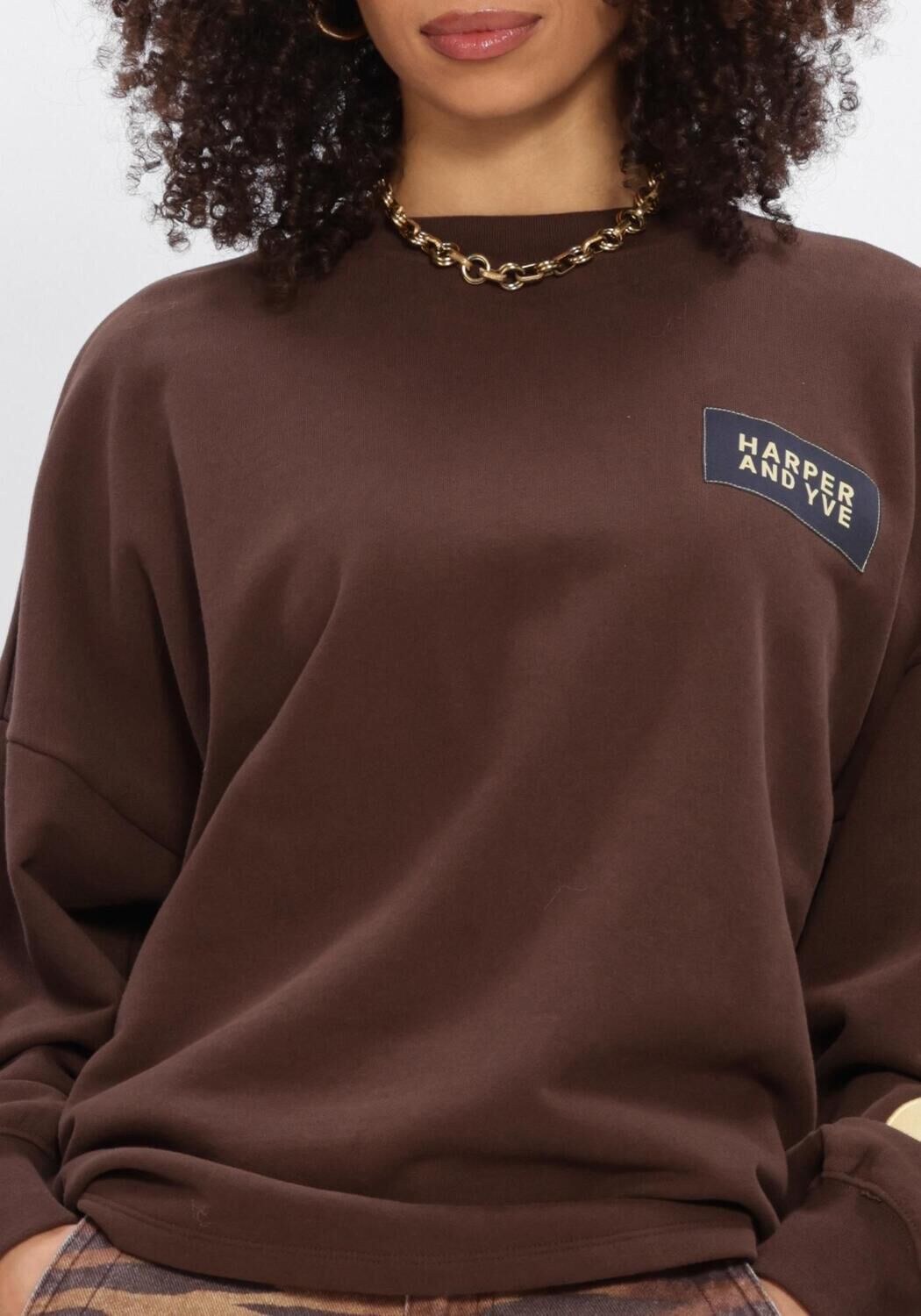 Braune HARPER & YVE Sweatshirt PATCH-SW - large