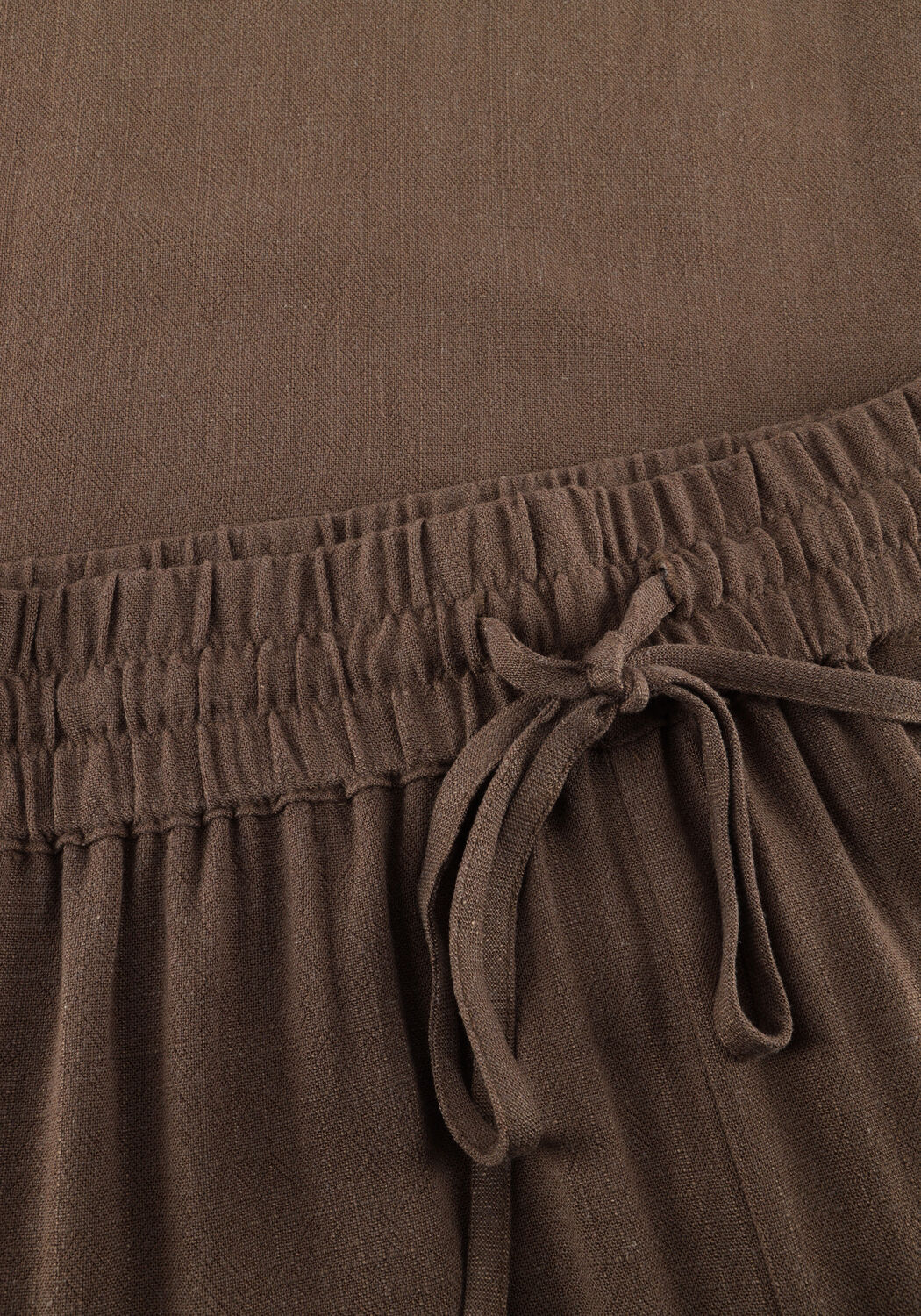 Braune SELECTED WOMEN Weite Hose SLFVIVA-GULIA HW LONG SUN PANT - large