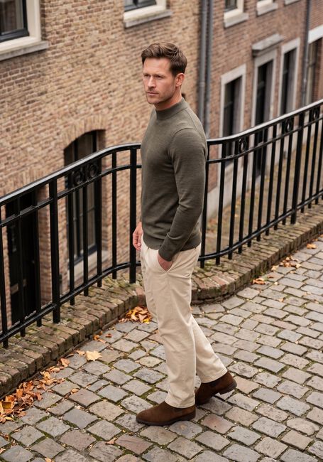 Khaki PROFUOMO Pullover PULLOVER MOCK NECK EXTRAFINE MERINO - large