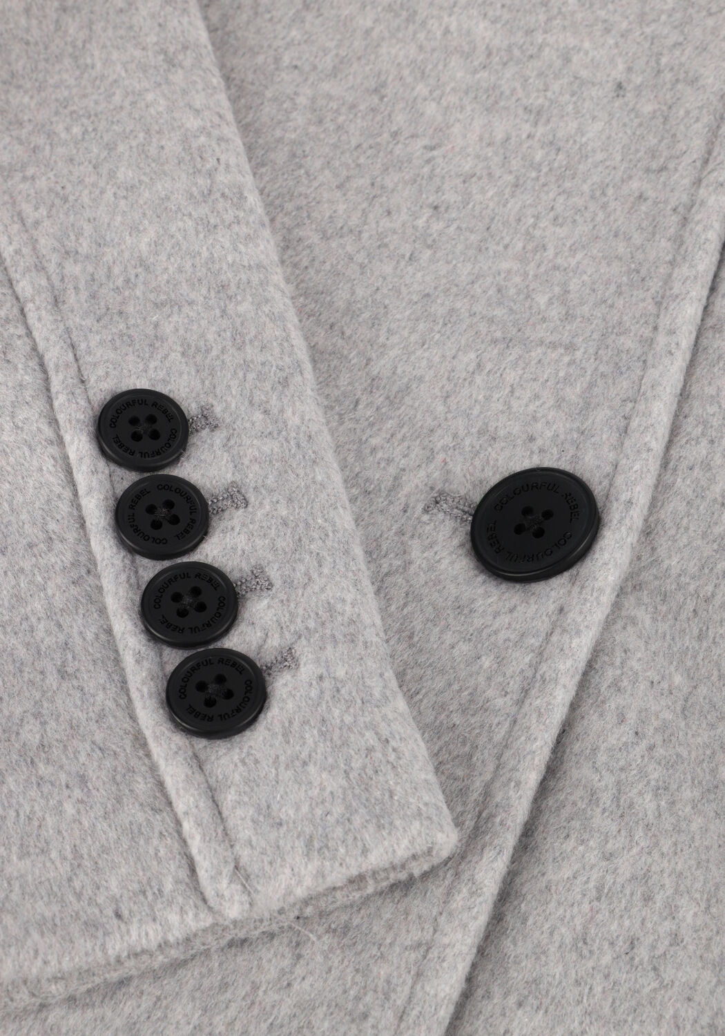 Graue COLOURFUL REBEL M&auml;ntel ZANIA DOUBLE BREASTED WOOL LONG COAT - large