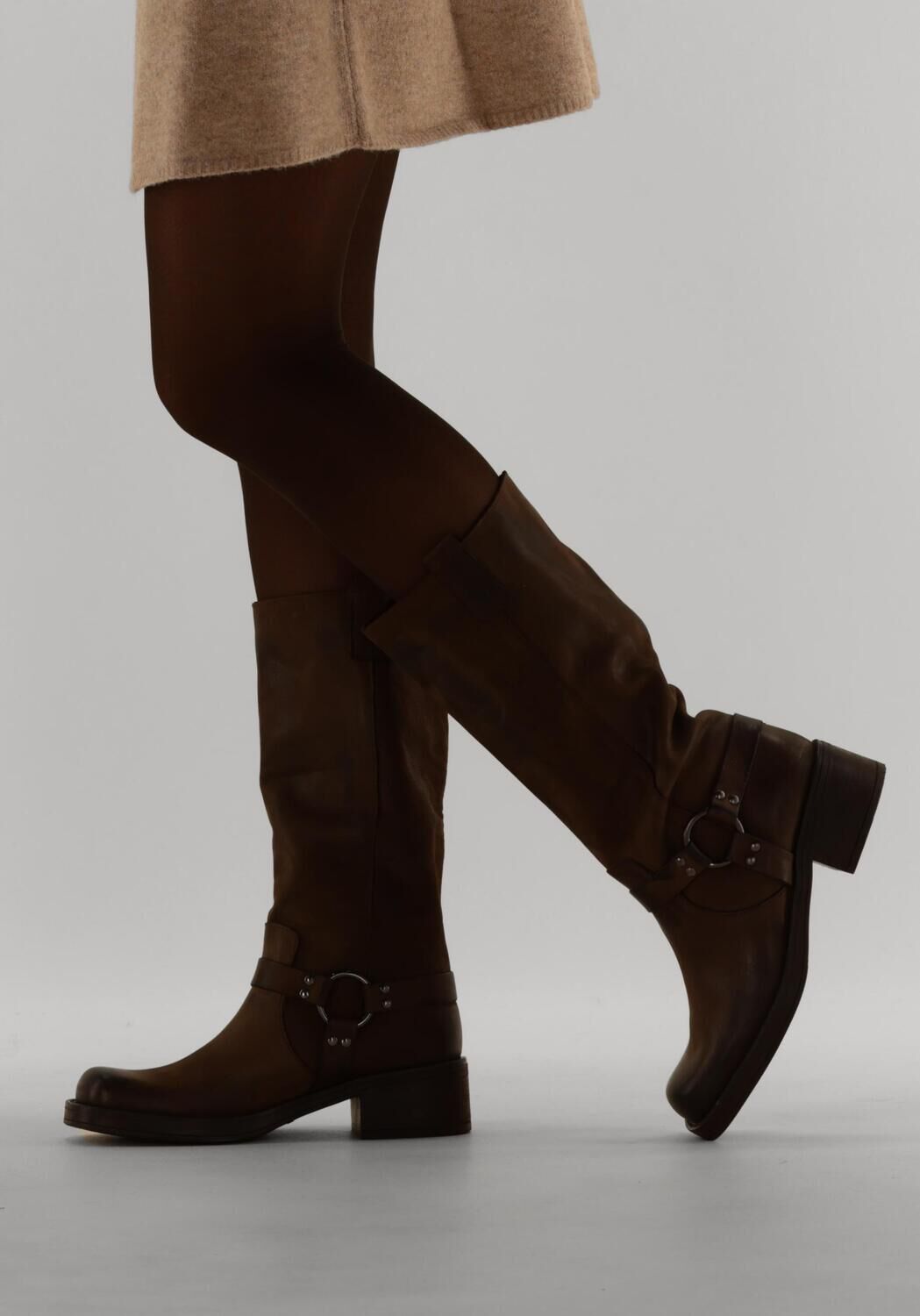 Braune NOTRE-V Biker Boots FRY01 - large