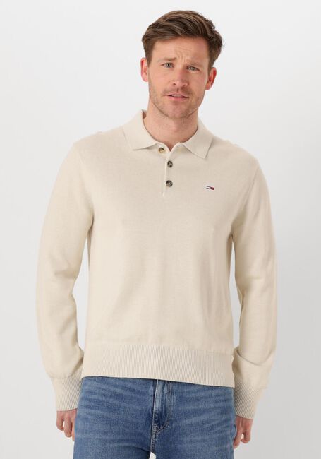 Beige TOMMY JEANS Polo-Shirt TJM SLIM ESSENTIAL POLO SWEATER - large