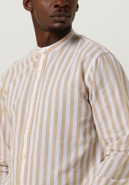 Camelfarbene SELECTED HOMME Casual-Oberhemd SLHSLIMNEW-LINEN SHIRT LS BAND W - large