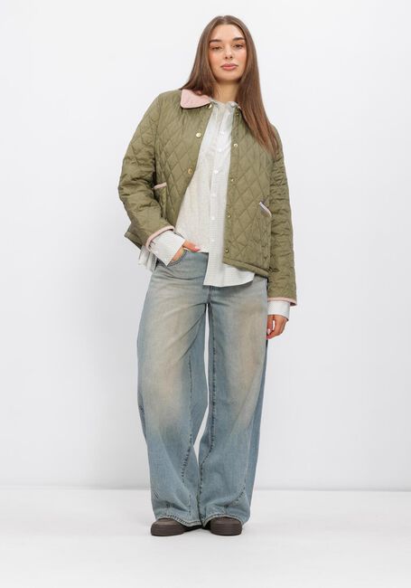 Olive BARBOUR Jack ICONS CROPPED LEDDESDALE QUILTED JACKET - large