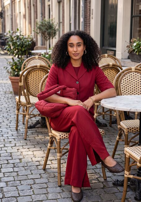 Rote MSCH COPENHAGEN Weite Hose MSCHKEELEY EDELMIRA HW PANTS - large
