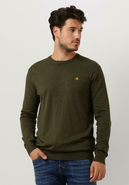 Grüne SCOTCH & SODA Pullover ESSENTIALS ECOVERO VISCOSE-NYLON CREWNECK PULLOVER - large