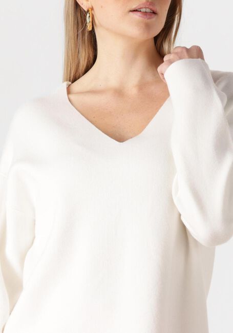 Weiße OBJECT Pullover OBJREYNARD V-NECK PULLOVER - large