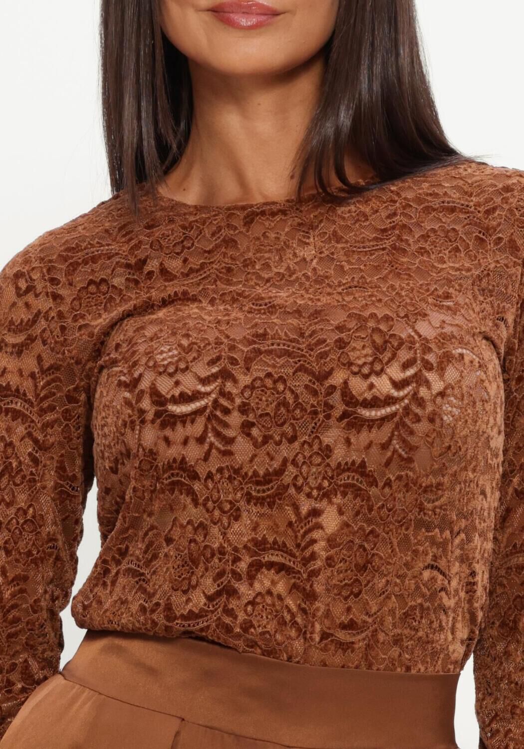 Braune NUKUS Top WIES TOP LACE - large