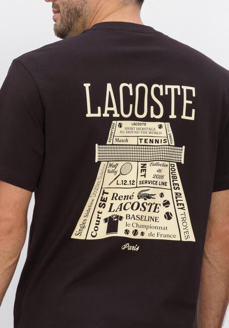 Schwarze LACOSTE T-shirt CLASSIC FIT BACK PRINT HEAVY JERSEY T-SHIRT - large