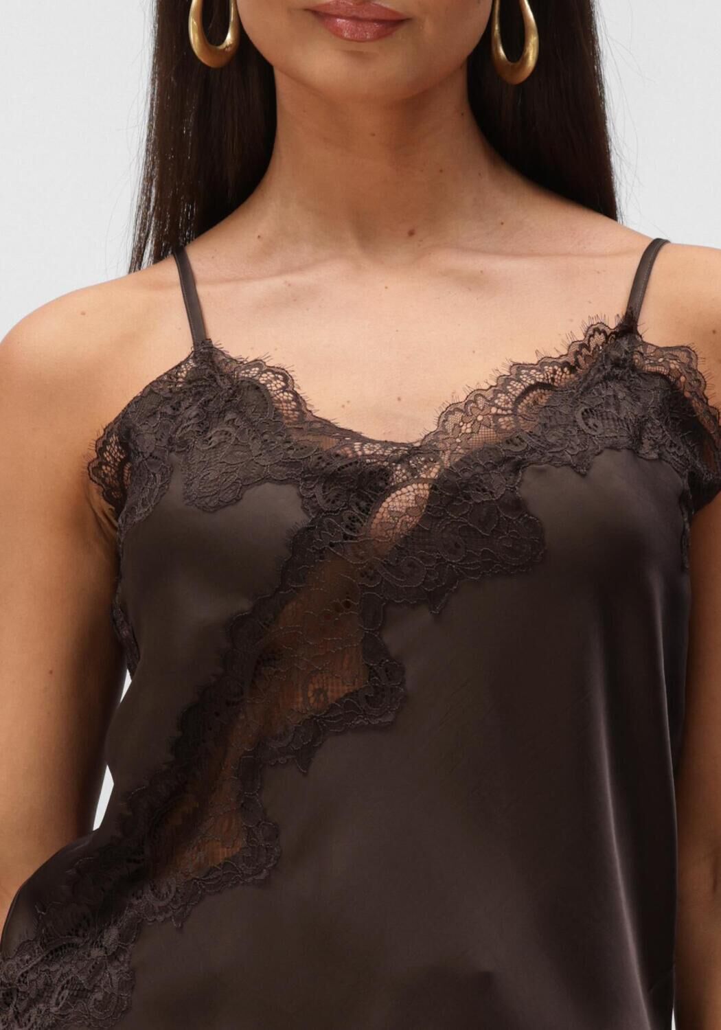 Braune NEO NOIR Top VIOLE LACE TOP - large