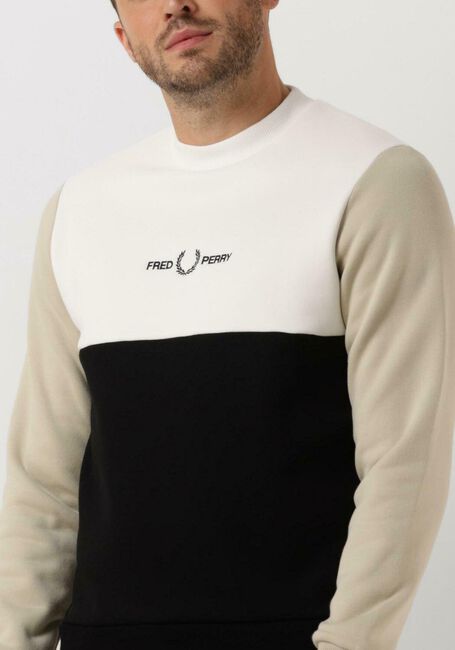 Graue FRED PERRY Sweatshirt COLOUR BLOCK SWEATSHIRT - large