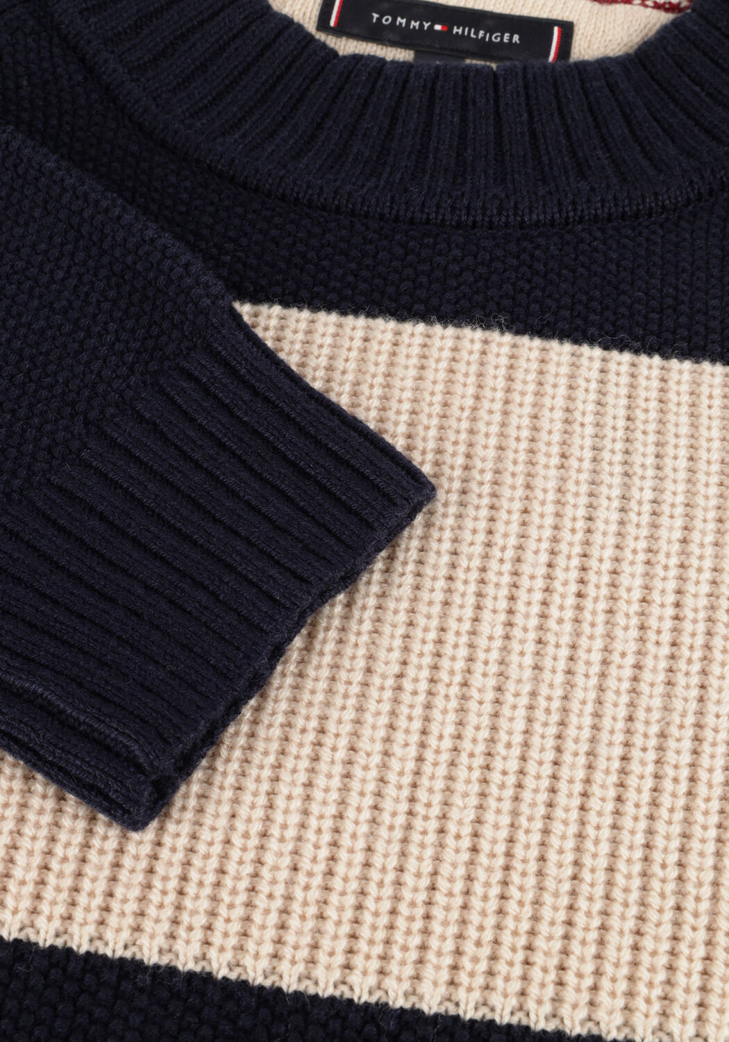 Beige TOMMY HILFIGER Pullover DC PREP RUGBY CNECK - large