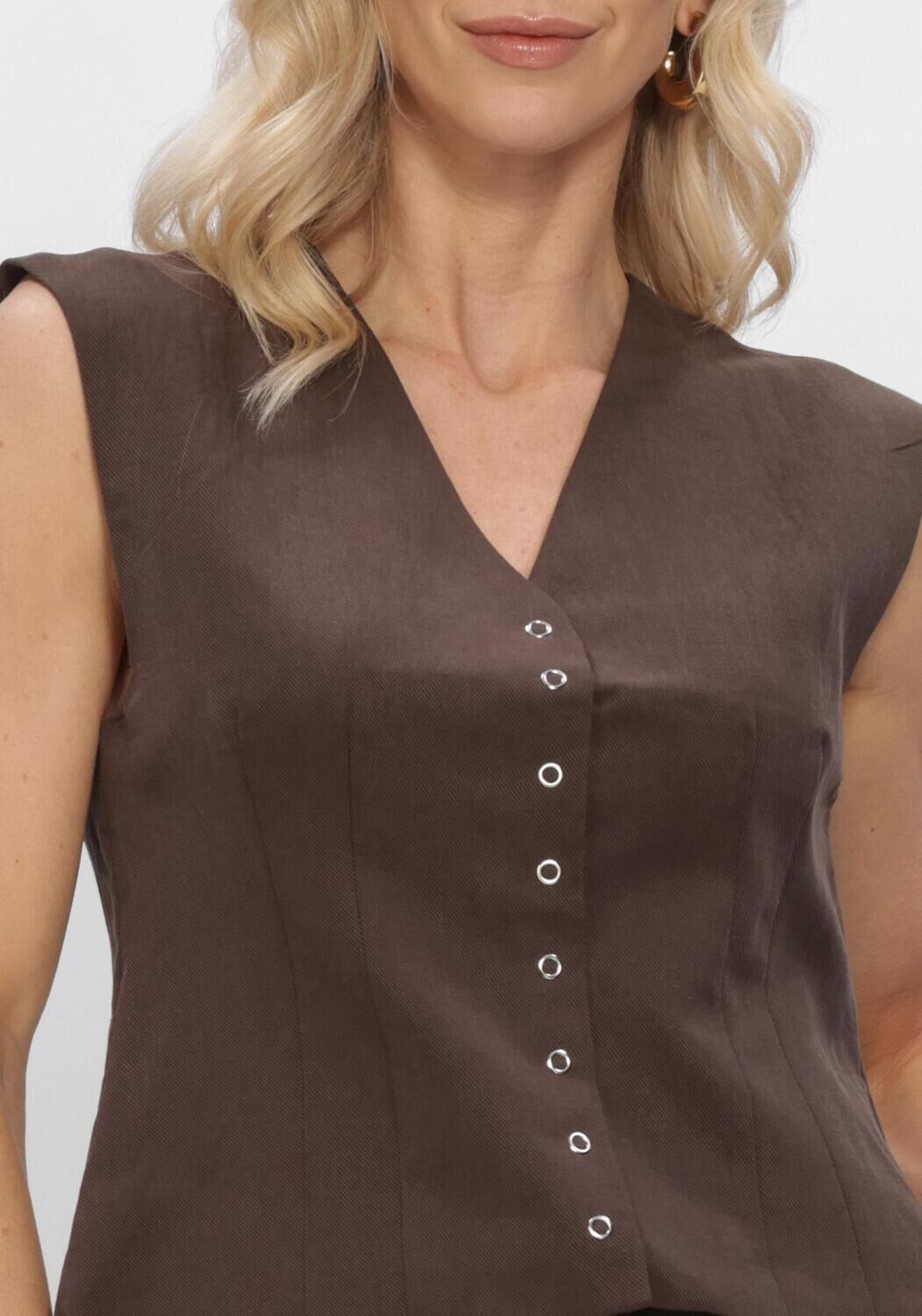 Braune OBJECT Gilet OBJMOLLY S/L RE WAISTCOAT - large