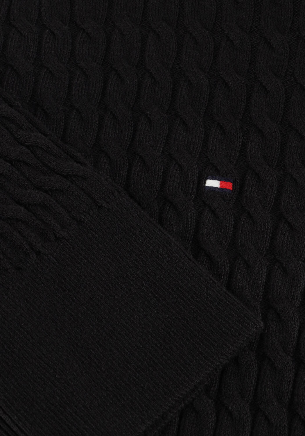 Schwarze TOMMY HILFIGER Pullover CO CABLE FINE GG C-NK LS SWT - large