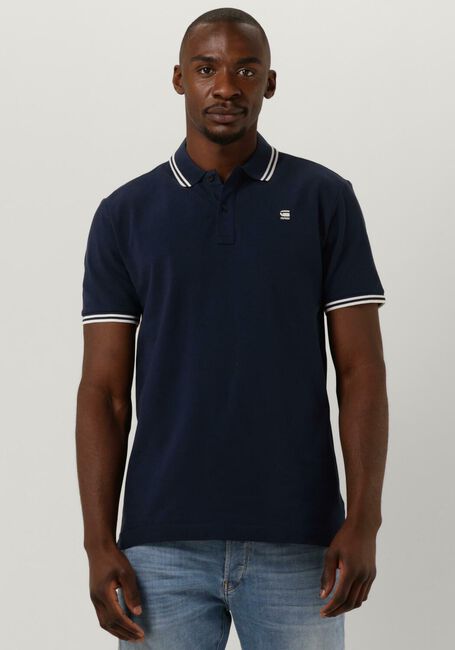 Blaue G-STAR RAW Polo-Shirt DUNDA SLIM STRIPE POLO S/S - large