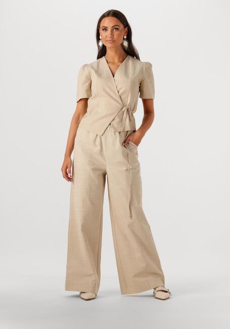 Beige NEO NOIR Weite Hose HEIFA STRIPE PANTS - large