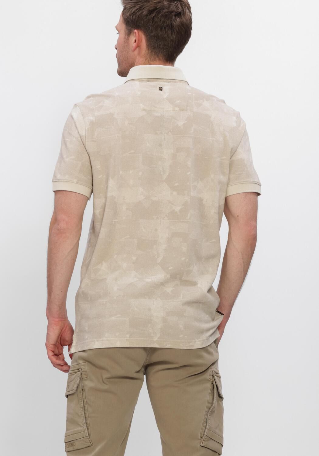 Beige PME LEGEND Polo-Shirt SHORT SLEEVE POLO PRINTED TWO TONE PIQUE - large
