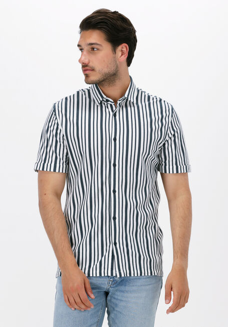 Nicht-gerade weiss CAST IRON Casual-Oberhemd SHORT SLEEVE SHIRT KNITTED STRIPE WITH STRUCTURE - large