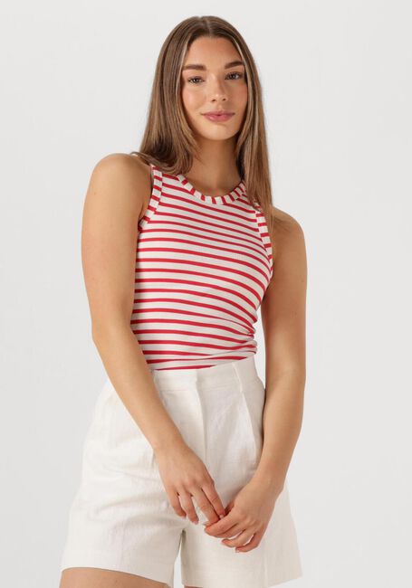 Rote COLOURFUL REBEL Top SACHI STRIPED RIB TANKTOP - large