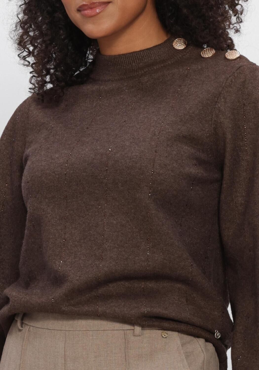 Braune NUKUS Pullover MOLLY PULLOVER STRASS - large