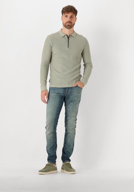Grüne CAST IRON Polo-Shirt LONG SLEEVE POLO COTTON MODAL - large