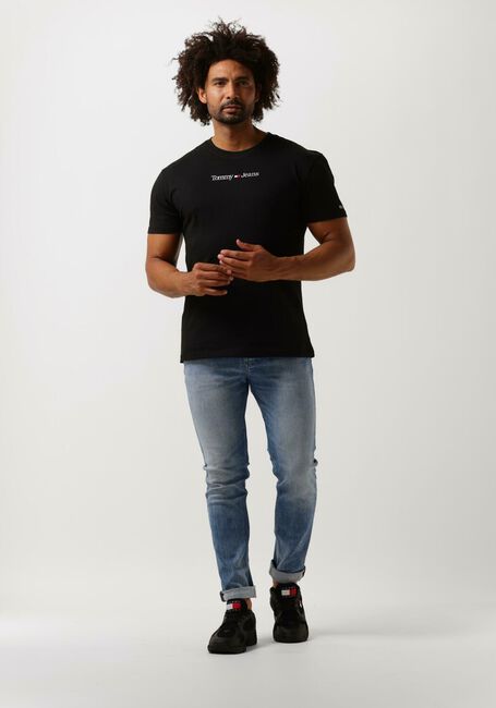 Schwarze TOMMY JEANS T-shirt TJM CLASSIC LINEAR LOGO TEE - large