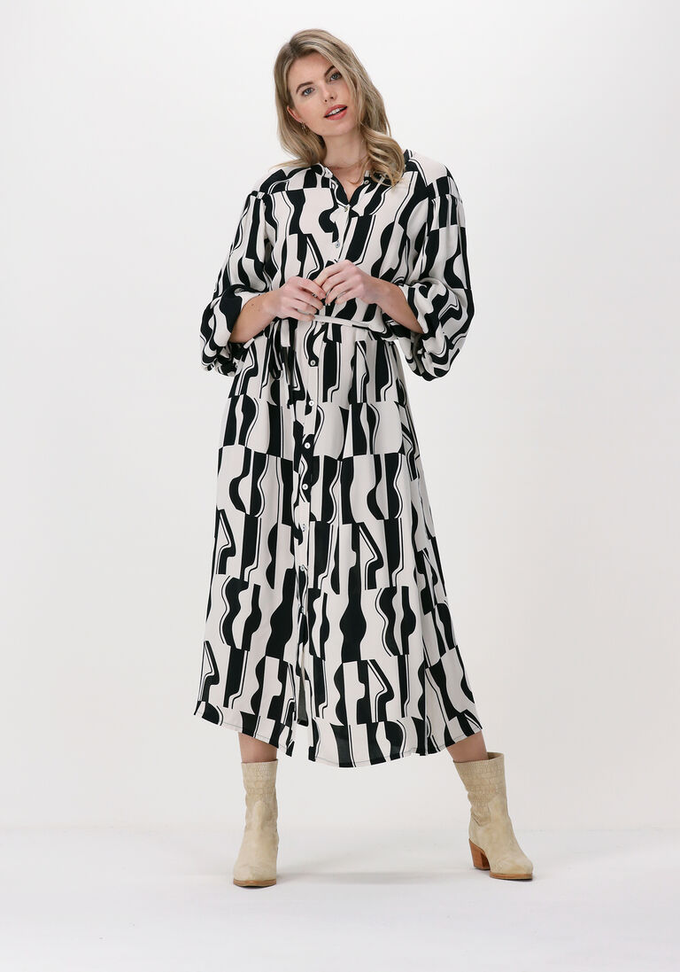 beige summum maxikleid dress graphic two tone