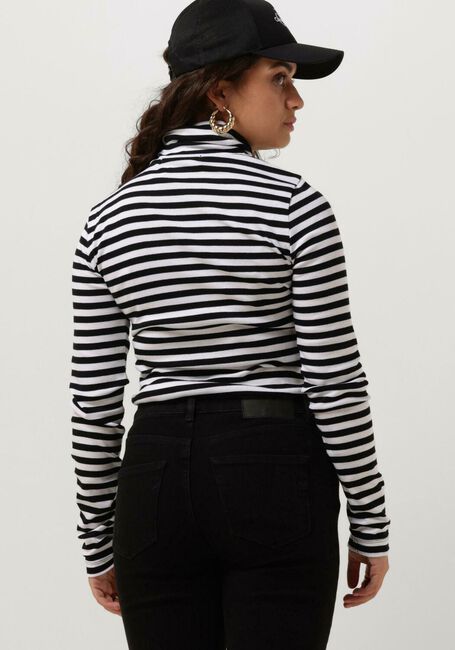 Schwarze CALVIN KLEIN Rollkragenpullover STRIPED ROLL NECK - large