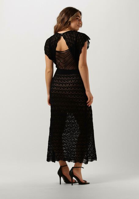 Schwarze LIU JO Maxikleid ECS ABITO MAGLIA LUNGO TRAFOR - large