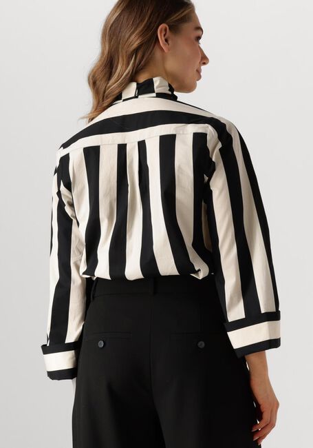 Schwarze SUMMUM Blusen BLOUSE BOW STRIPE PRINTED - large